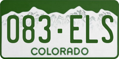 CO license plate 083ELS