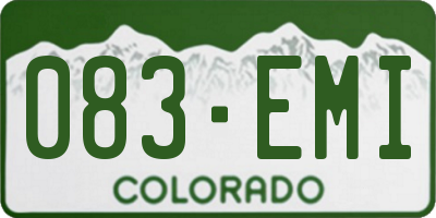 CO license plate 083EMI