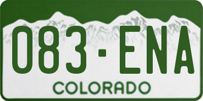 CO license plate 083ENA