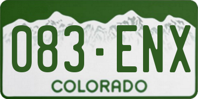 CO license plate 083ENX