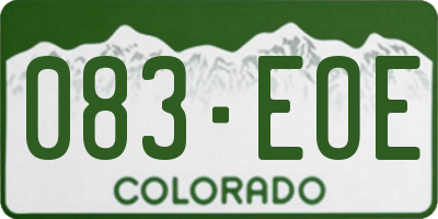 CO license plate 083EOE
