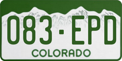 CO license plate 083EPD