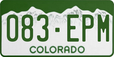 CO license plate 083EPM