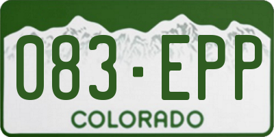 CO license plate 083EPP