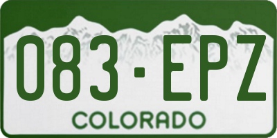 CO license plate 083EPZ
