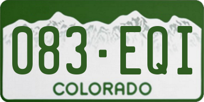 CO license plate 083EQI