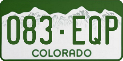 CO license plate 083EQP