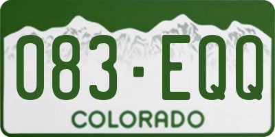 CO license plate 083EQQ