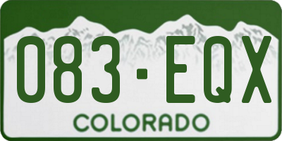 CO license plate 083EQX