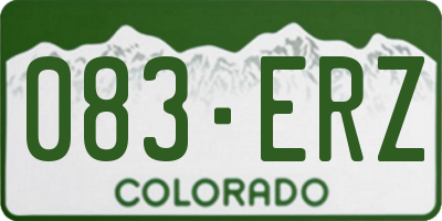 CO license plate 083ERZ