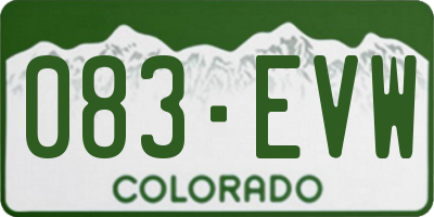 CO license plate 083EVW