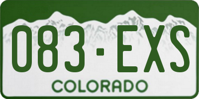 CO license plate 083EXS