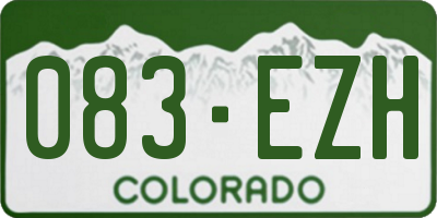 CO license plate 083EZH