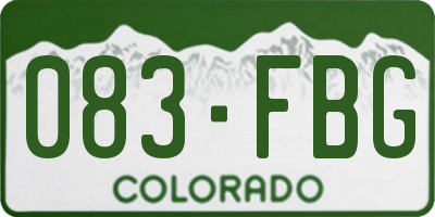 CO license plate 083FBG