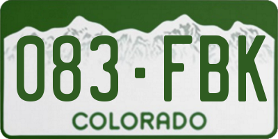 CO license plate 083FBK