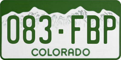 CO license plate 083FBP