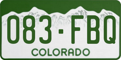 CO license plate 083FBQ