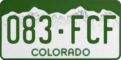 CO license plate 083FCF