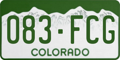 CO license plate 083FCG