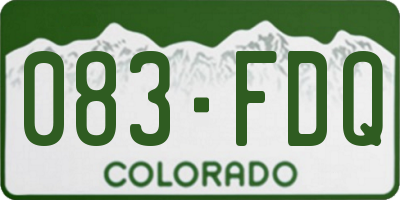CO license plate 083FDQ