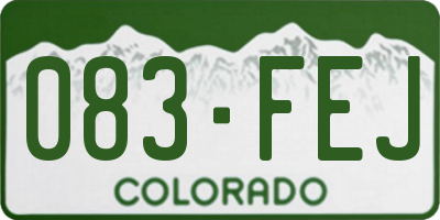 CO license plate 083FEJ