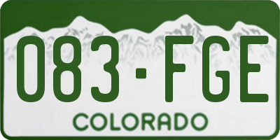 CO license plate 083FGE