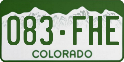CO license plate 083FHE