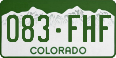 CO license plate 083FHF