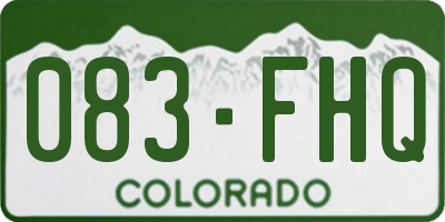 CO license plate 083FHQ