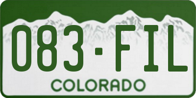 CO license plate 083FIL