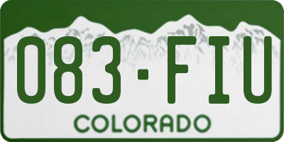 CO license plate 083FIU