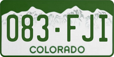 CO license plate 083FJI
