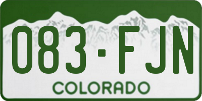 CO license plate 083FJN