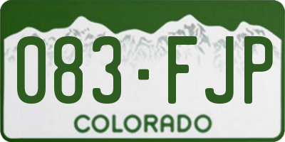 CO license plate 083FJP