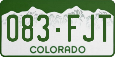 CO license plate 083FJT