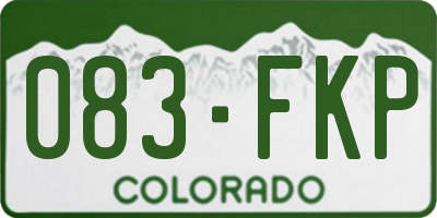 CO license plate 083FKP