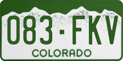 CO license plate 083FKV