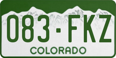 CO license plate 083FKZ