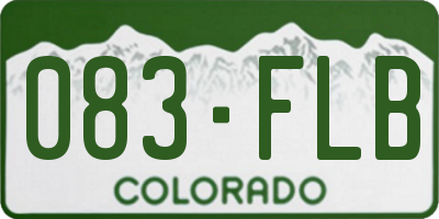 CO license plate 083FLB
