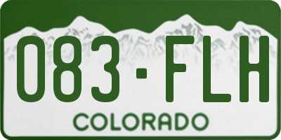 CO license plate 083FLH