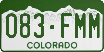 CO license plate 083FMM