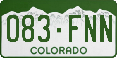 CO license plate 083FNN