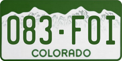 CO license plate 083FOI