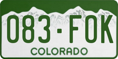 CO license plate 083FOK