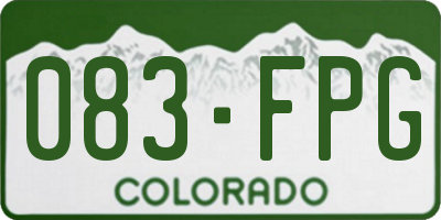 CO license plate 083FPG