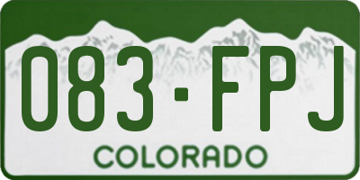CO license plate 083FPJ