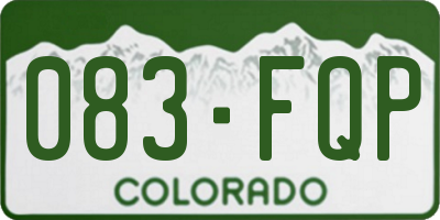 CO license plate 083FQP