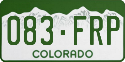CO license plate 083FRP