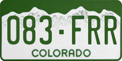 CO license plate 083FRR