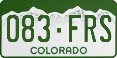 CO license plate 083FRS